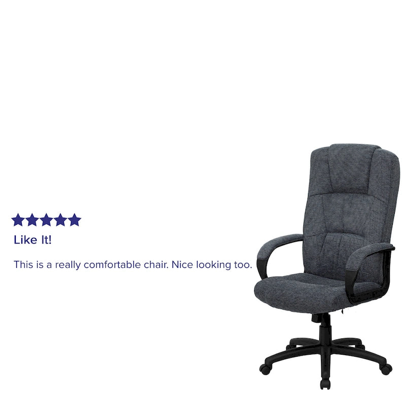 High-Back Fabric Swivel Office Chair – Beige / Gray / Navy Blue / Burgundy – 1 Person