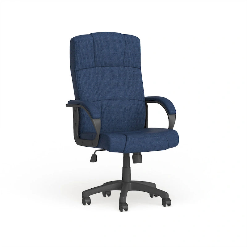 High-Back Fabric Swivel Office Chair – Beige / Gray / Navy Blue / Burgundy – 1 Person