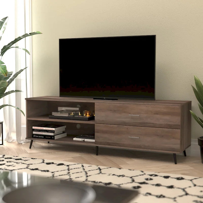 TV Stand for up to 60  TV's with Adjustable Shelf and Storage Drawers