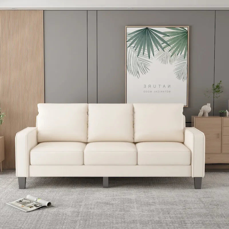 Beige Fabric Loveseat & Sofa Set with Under-Seat Storage – 2+3 Person