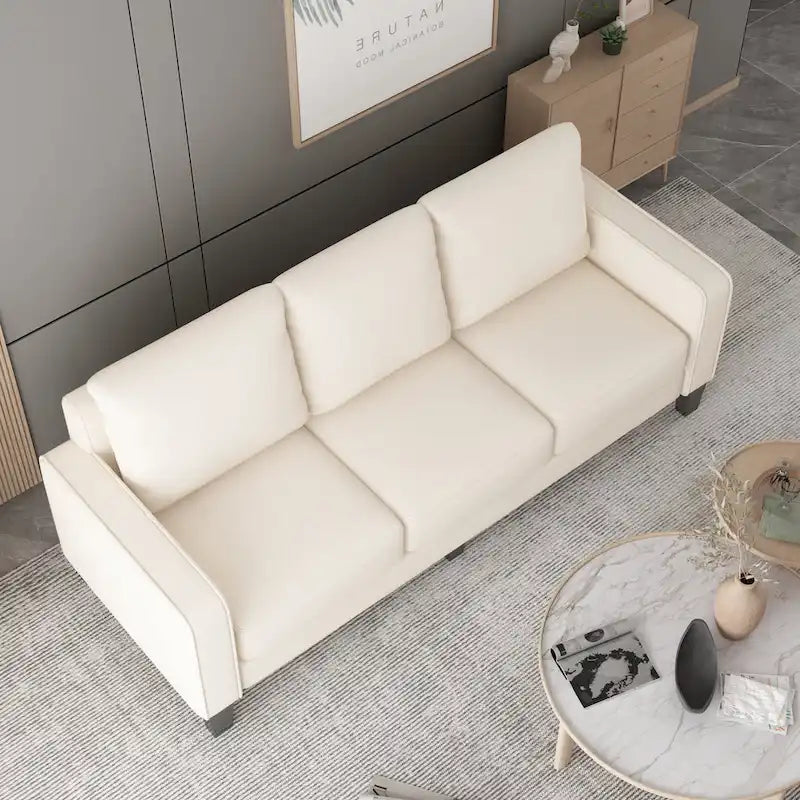 Beige Fabric Loveseat & Sofa Set with Under-Seat Storage – 2+3 Person