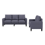 Beige Fabric Loveseat & Sofa Set with Under-Seat Storage – 2+3 Person