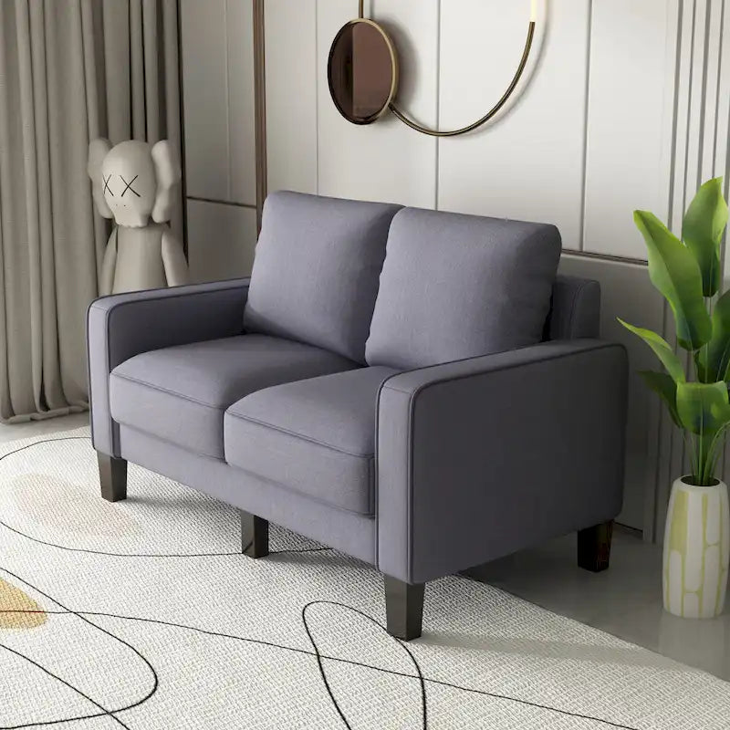 Beige Fabric Loveseat & Sofa Set with Under-Seat Storage – 2+3 Person