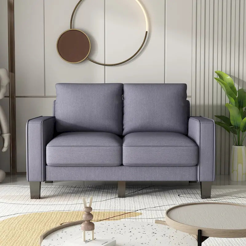 Beige Fabric Loveseat & Sofa Set with Under-Seat Storage – 2+3 Person