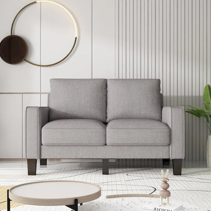 Beige Fabric Loveseat & Sofa Set with Under-Seat Storage – 2+3 Person