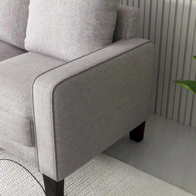 Beige Fabric Loveseat & Sofa Set with Under-Seat Storage – 2+3 Person