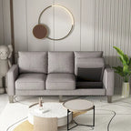 Beige Fabric Loveseat & Sofa Set with Under-Seat Storage – 2+3 Person
