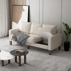 Beige Fabric Loveseat & Sofa Set with Under-Seat Storage – 2+3 Person