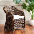 SAFAVIEH Styliani Natural Rattan Club Chair - 27.5  x 27.5  x 35.5  - 28Wx28Dx36H