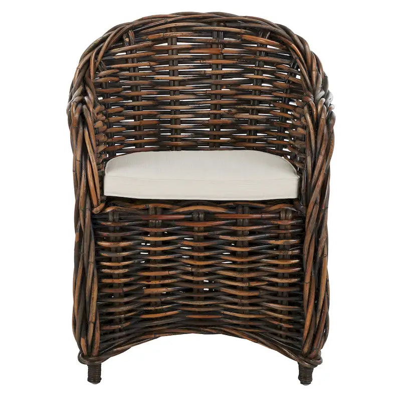 Natural Rattan Club Chair with Rolled Arms – 1 Person
