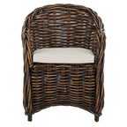 Natural Rattan Club Chair with Rolled Arms – 1 Person