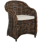 Natural Rattan Club Chair with Rolled Arms – 1 Person