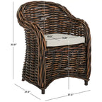 Natural Rattan Club Chair with Rolled Arms – 1 Person