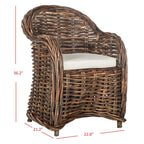 Natural Rattan Club Chair with Rolled Arms – 1 Person