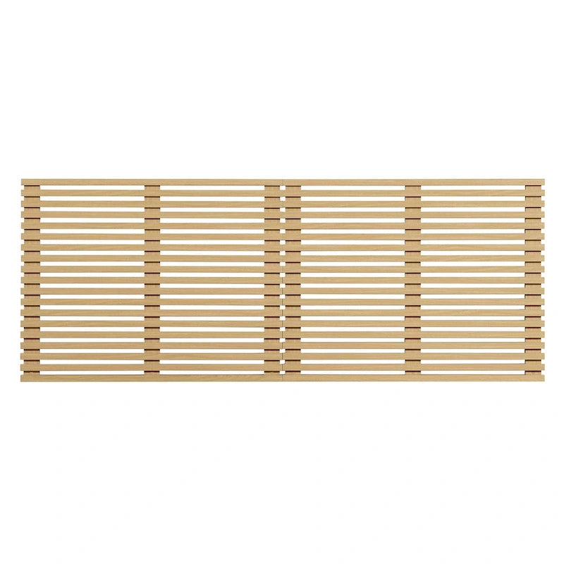 Charcoal / Walnut / Oak Wood Grain Wall-Mount King Headboard with Slatted Panel Detail – 2 Person
