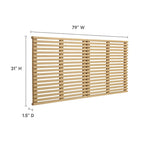 Charcoal / Walnut / Oak Wood Grain Wall-Mount King Headboard with Slatted Panel Detail – 2 Person