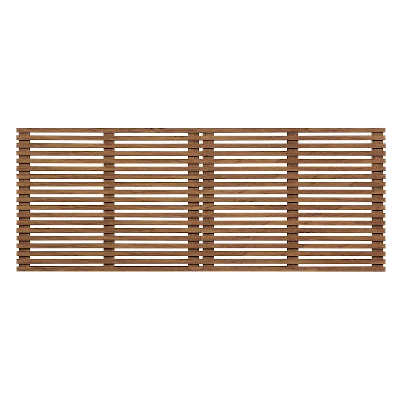 Charcoal / Walnut / Oak Wood Grain Wall-Mount King Headboard with Slatted Panel Detail – 2 Person