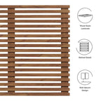 Charcoal / Walnut / Oak Wood Grain Wall-Mount King Headboard with Slatted Panel Detail – 2 Person
