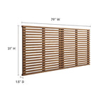 Charcoal / Walnut / Oak Wood Grain Wall-Mount King Headboard with Slatted Panel Detail – 2 Person