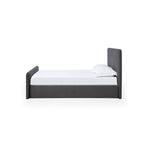 Dark Gray Velvet Upholstered Platform Bed – California King
