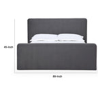 Dark Gray Velvet Upholstered Platform Bed – California King