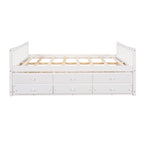 Grey / White Plywood Daybed with Pull-Out Trundle & 3 Drawers – Twin / Full – 1-2 Person