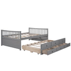 Grey / White Plywood Daybed with Pull-Out Trundle & 3 Drawers – Twin / Full – 1-2 Person