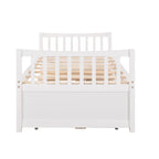 Grey / White Plywood Daybed with Pull-Out Trundle & 3 Drawers – Twin / Full – 1-2 Person