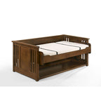 Black Walnut Twin Murphy Desk Bed with USB & AC Outlets – 1 Person