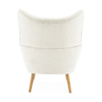 Almond Boucle Wingback Button-Tufted Club Chair with Rubberwood Legs – 1 Person