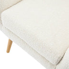 Almond Boucle Wingback Button-Tufted Club Chair with Rubberwood Legs – 1 Person