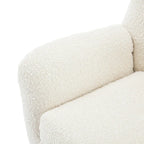Almond Boucle Wingback Button-Tufted Club Chair with Rubberwood Legs – 1 Person