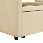 Pink / Beige / Gray Velvet Twin Daybed with Pop-Up Trundle – 1-2 Person