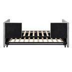Pink / Beige / Gray Velvet Twin Daybed with Pop-Up Trundle – 1-2 Person