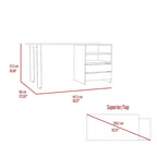 Light Gray Writing Desk with 2 Drawers & 2 Shelves – 1 Person