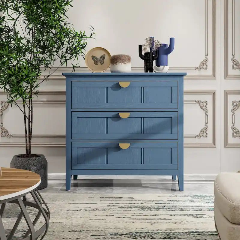 Blue 3-Drawer Storage Cabinet