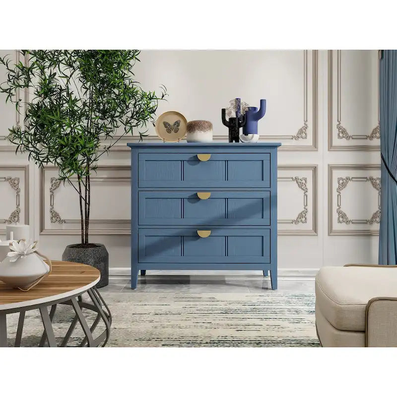 Blue 3-Drawer Storage Cabinet