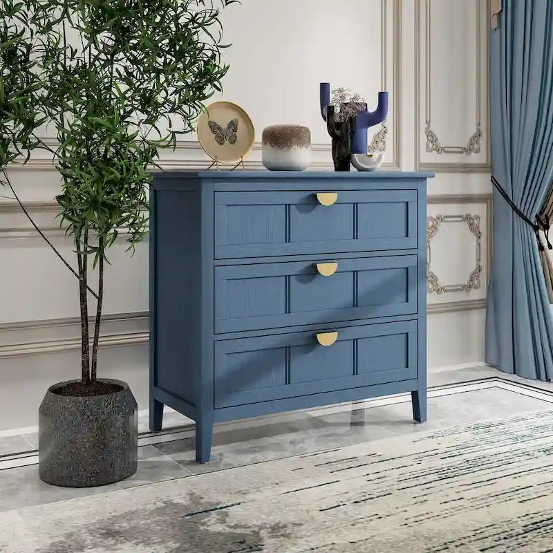 Blue 3-Drawer Storage Cabinet