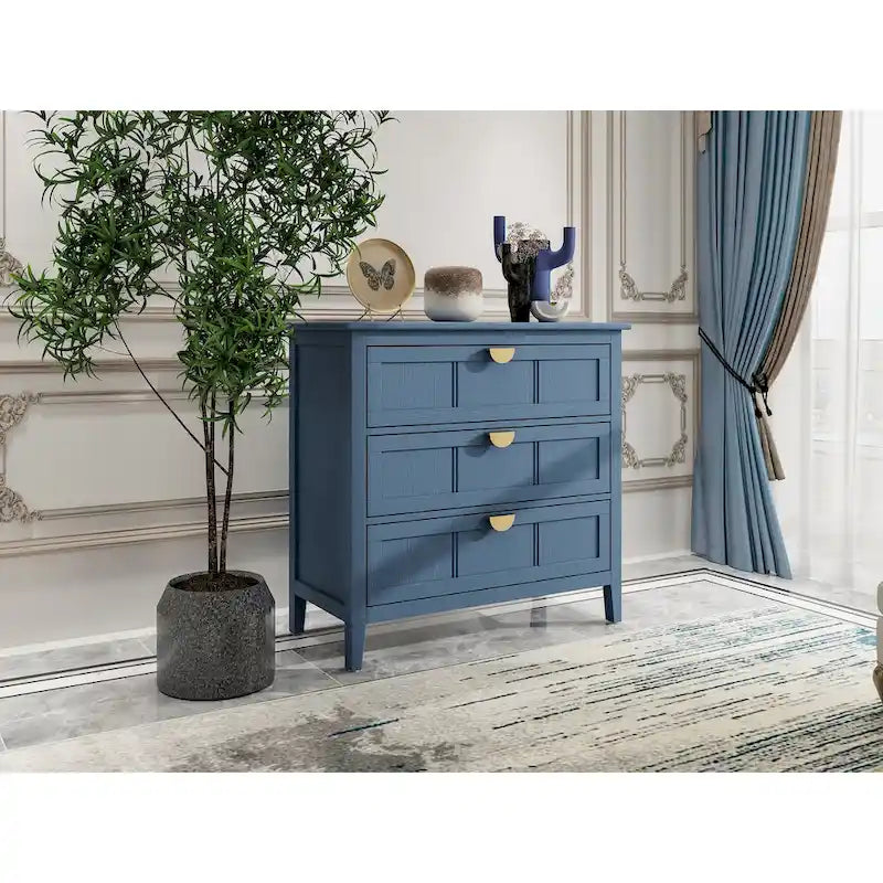 Blue 3-Drawer Storage Cabinet