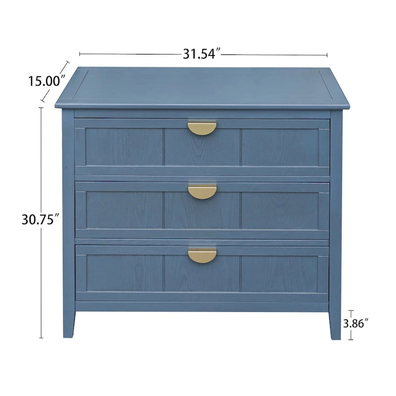 Blue 3-Drawer Storage Cabinet
