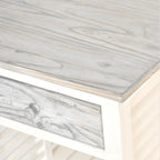 Grey & White Two-Tone Distressed Wood End Table
