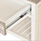 Grey & White Two-Tone Distressed Wood End Table