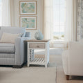 Grey & White Two-Tone Distressed Wood End Table