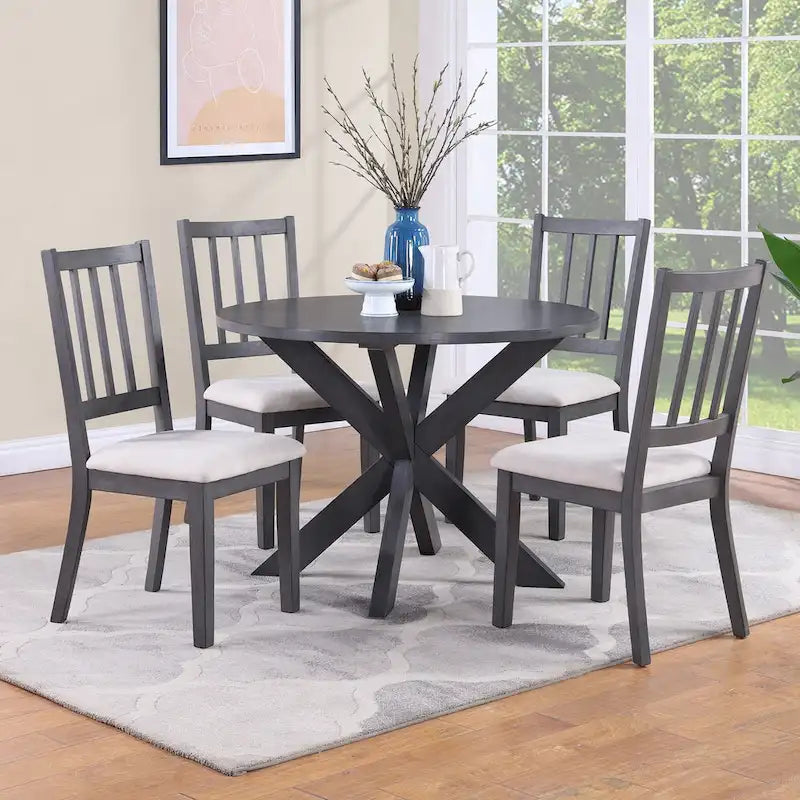 Farmhouse X-Base 42  Diameter Round Dining Table
