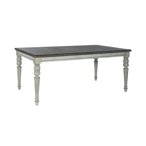 Antique White & Weathered Grey Two-Tone Rectangular Dining Table with Turned Legs – 6 Person