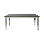 Antique White & Weathered Grey Two-Tone Rectangular Dining Table with Turned Legs – 6 Person