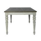 Antique White & Weathered Grey Two-Tone Rectangular Dining Table with Turned Legs – 6 Person