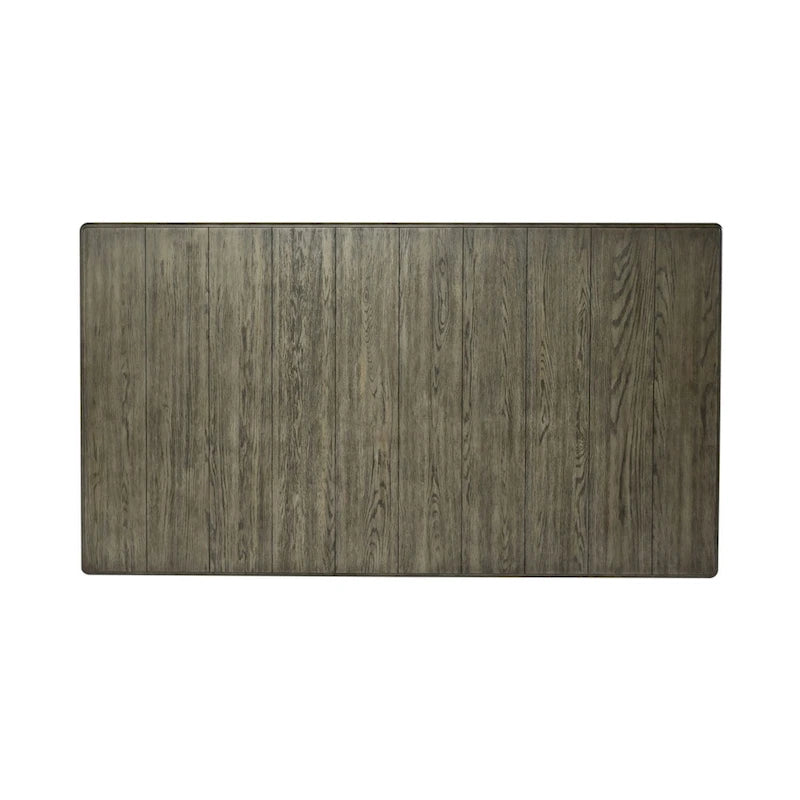 Antique White & Weathered Grey Two-Tone Rectangular Dining Table with Turned Legs – 6 Person