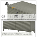Antique Gray 4-Door Retro Sideboard Buffet with Adjustable Shelves & Metal Handles