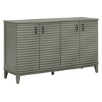 Antique Gray 4-Door Retro Sideboard Buffet with Adjustable Shelves & Metal Handles
